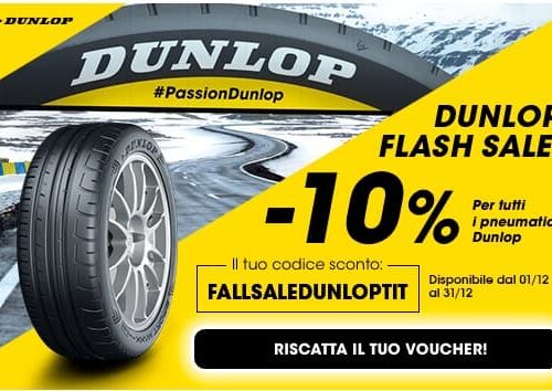pneumatici per auto Dunlop codice sconto del 10%!